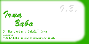 irma babo business card